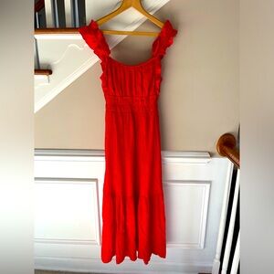 Abercrombie and Fitch Red Ruffle Dress